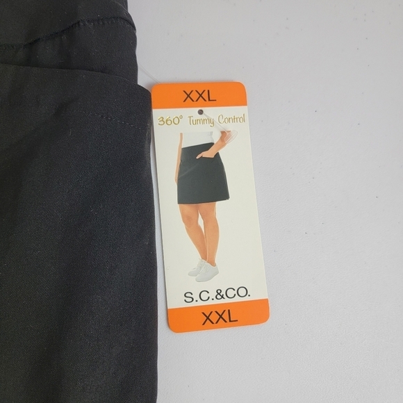 S.C.&CO. Black 360 Tummy Control Golf/Outdoor Active Skirt/Skort Sz XXL NEW - Picture 7 of 15